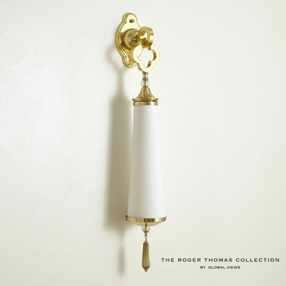 Global Views Quatrefoil Brass Wall Sconce HW