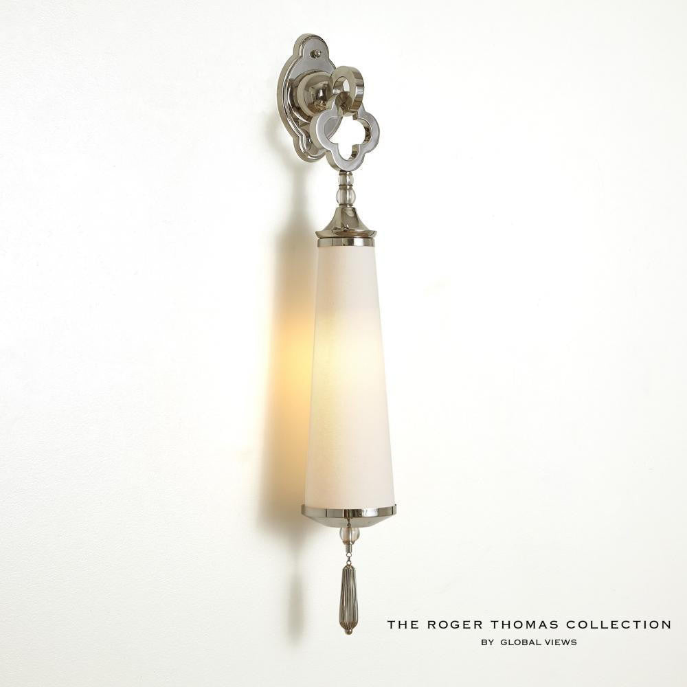 Global Views Quatrefoil Nickel Wall Sconce HW