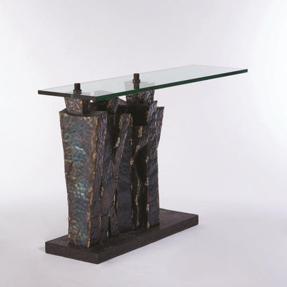Global Views Queue Brass Braising Torched Console