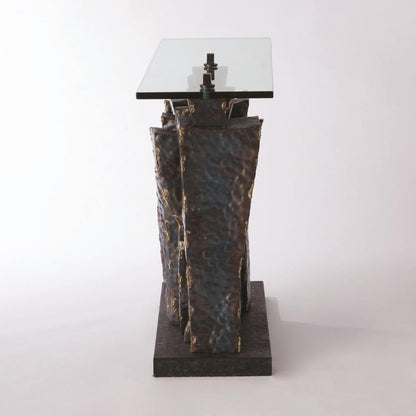 Global Views Queue Brass Braising Torched Console