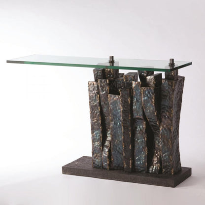 Global Views Queue Brass Braising Torched Console