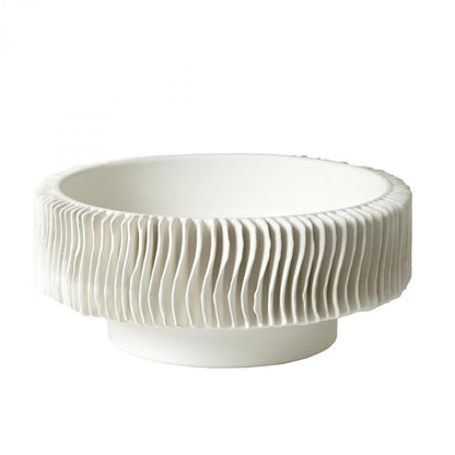 Global Views Radiator Low Matte White Vase