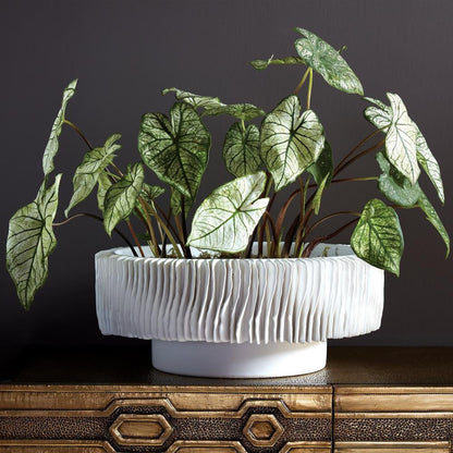 Global Views Radiator Low Matte White Vase