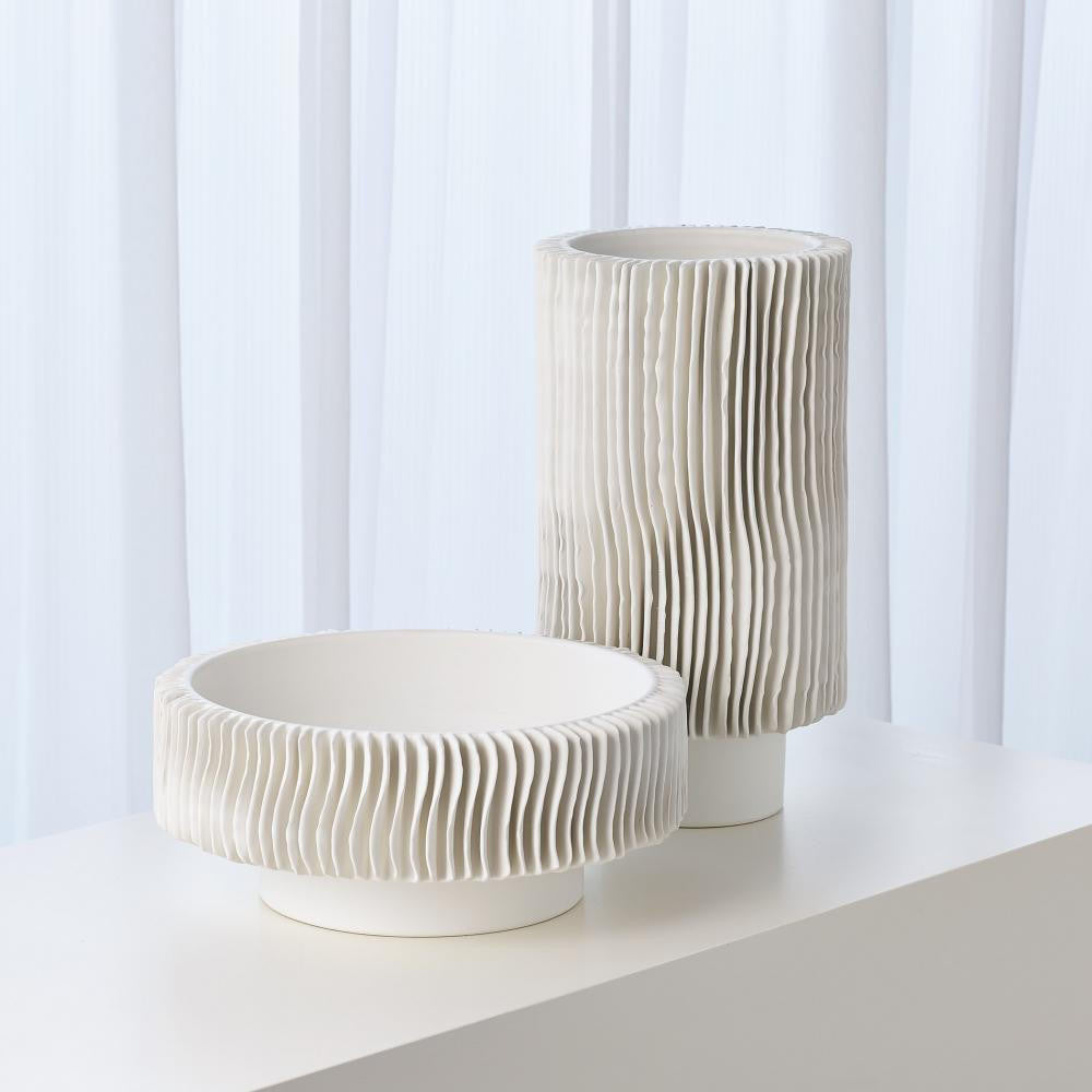 Global Views Radiator Tall Matte White Vase