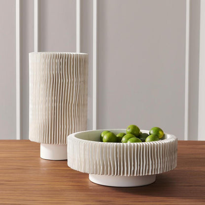 Global Views Radiator Tall Matte White Vase