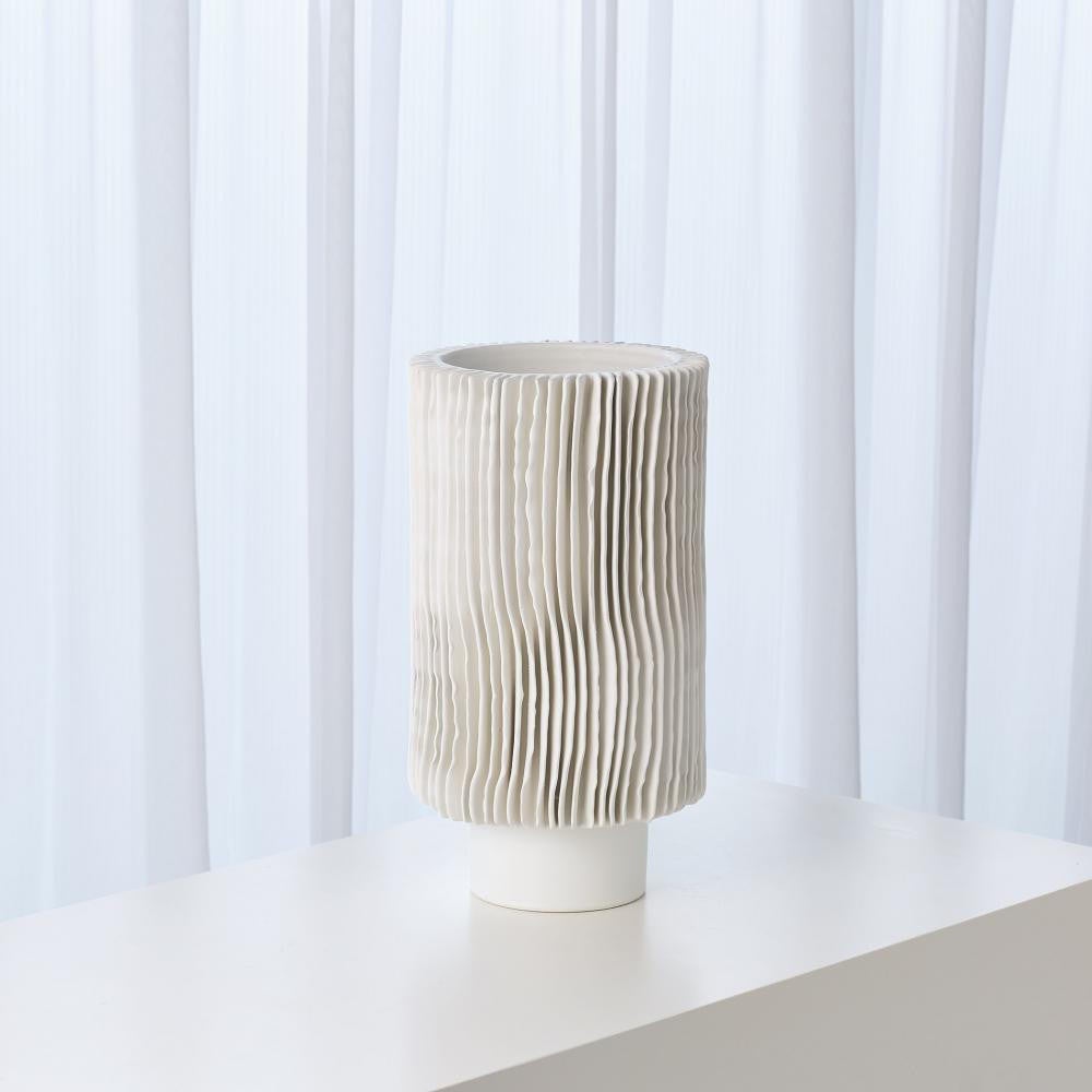 Global Views Radiator Tall Matte White Vase