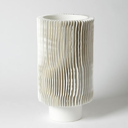 Global Views Radiator Tall Matte White Vase