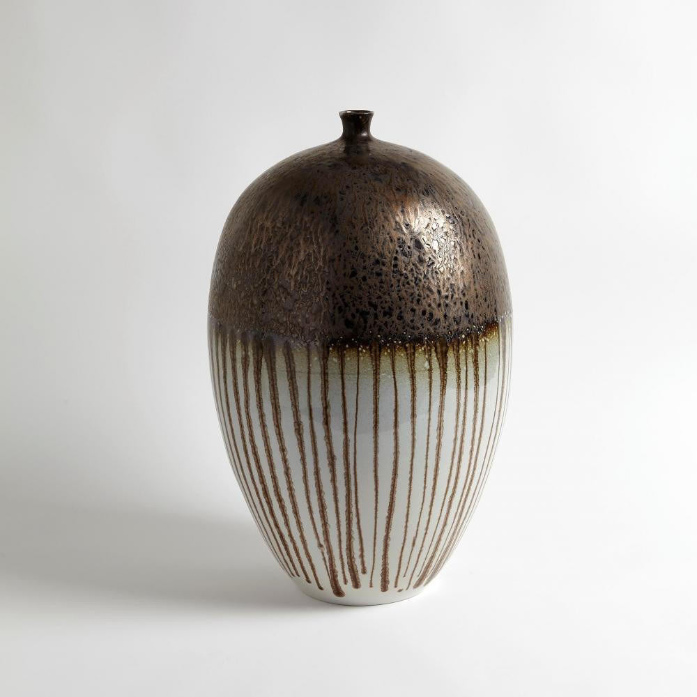 Global Views Reactive Bronze Stripe Large Vessel