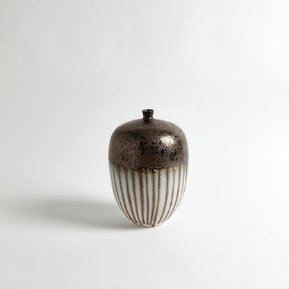 Global Views Reactive Bronze Stripe Medium Vessel