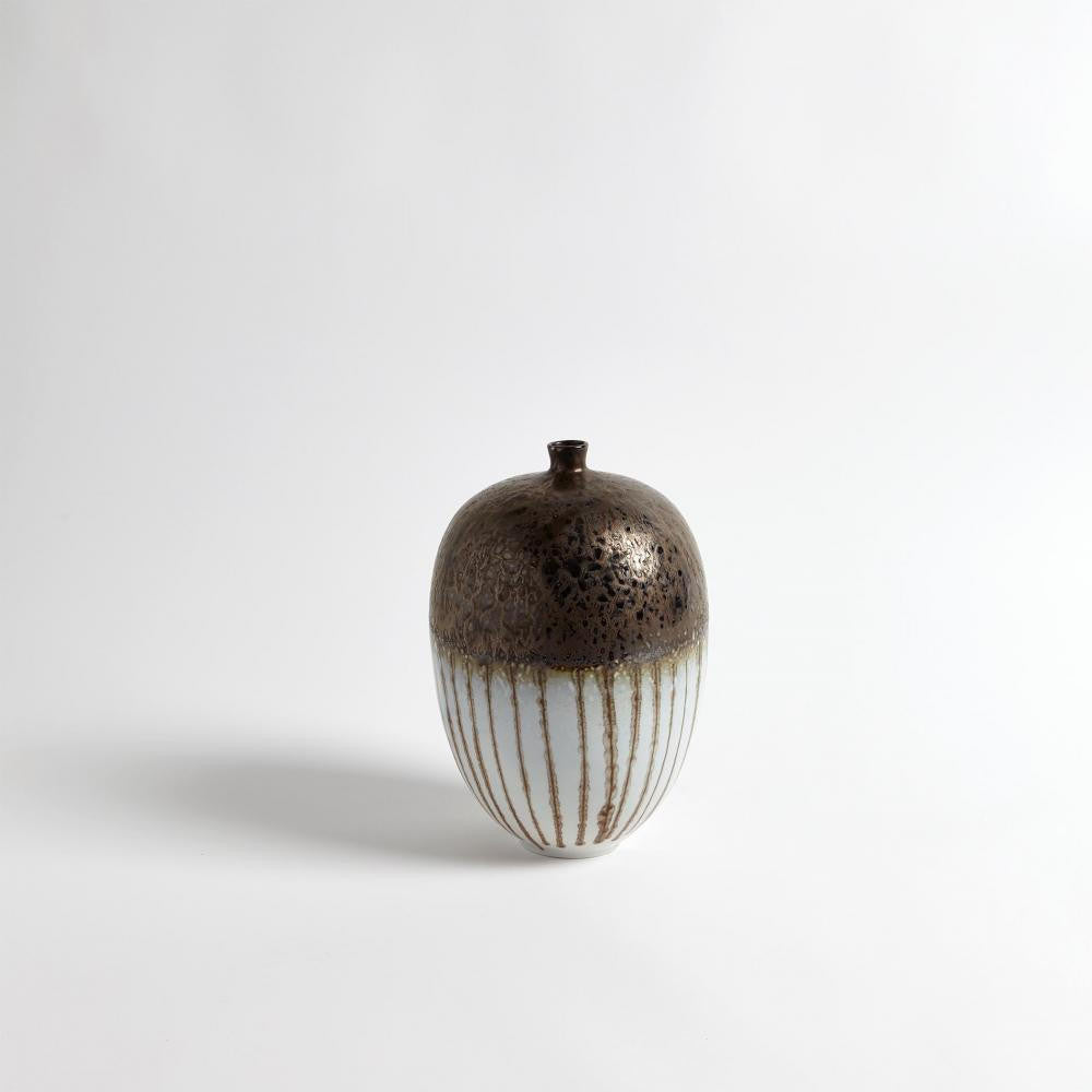 Global Views Reactive Bronze Stripe Small Vessel