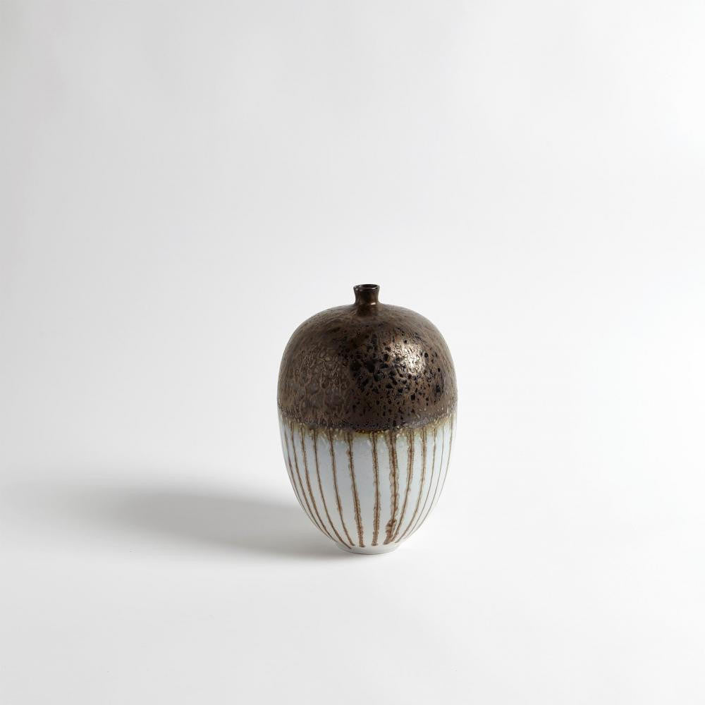 Global Views Reactive Bronze Stripe Small Vessel
