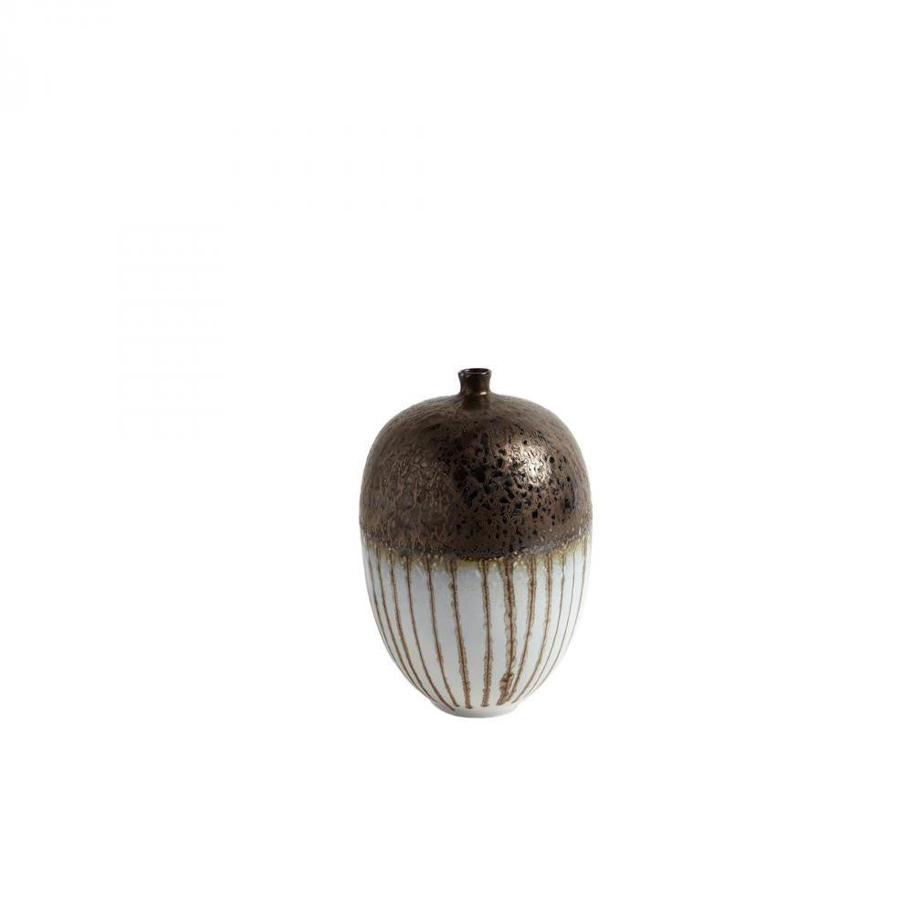 Global Views Reactive Bronze Stripe Small Vessel