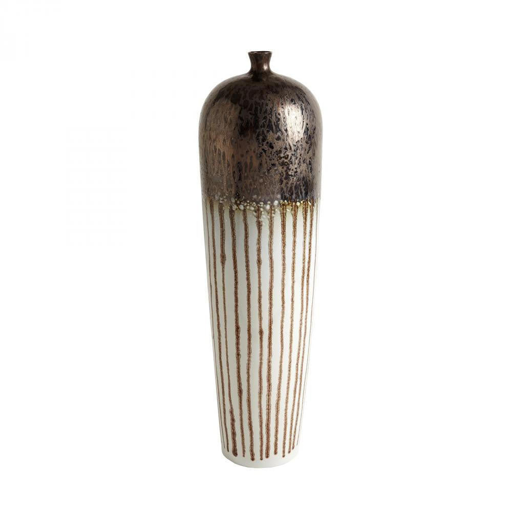 Global Views Reactive Bronze Stripe Tall Vessel