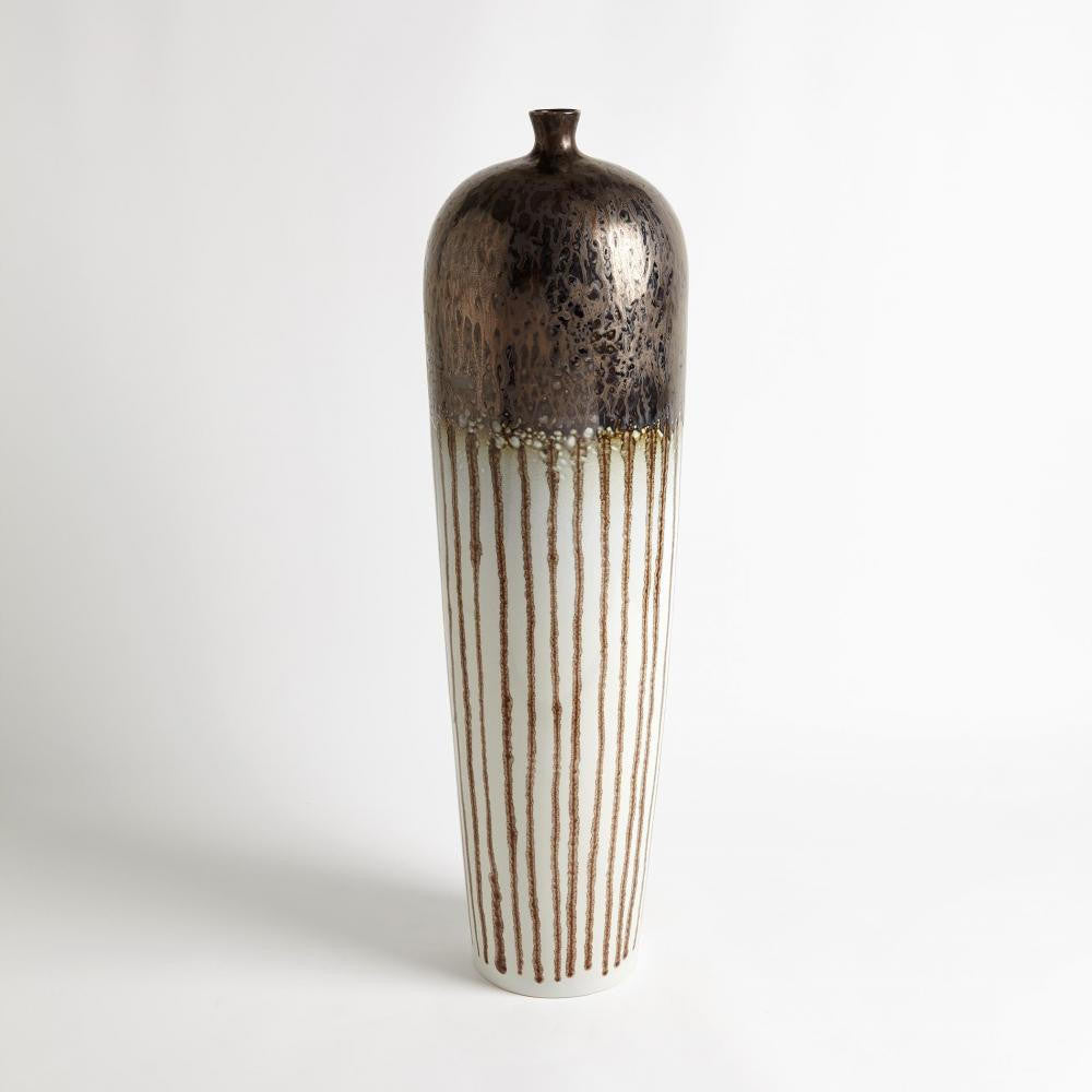 Global Views Reactive Bronze Stripe Tall Vessel