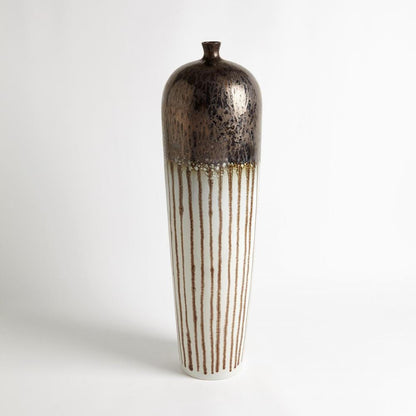 Global Views Reactive Bronze Stripe Tall Vessel
