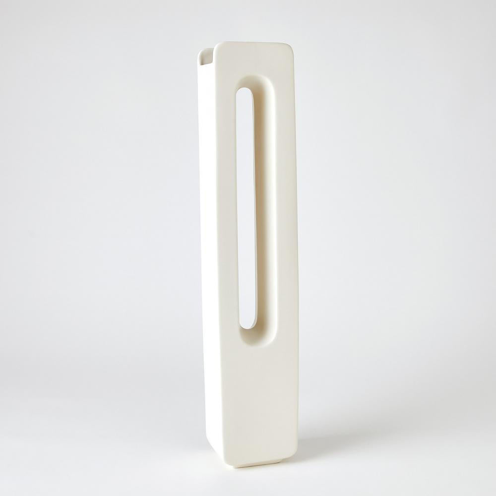 Global Views Rectangle Large White Vase