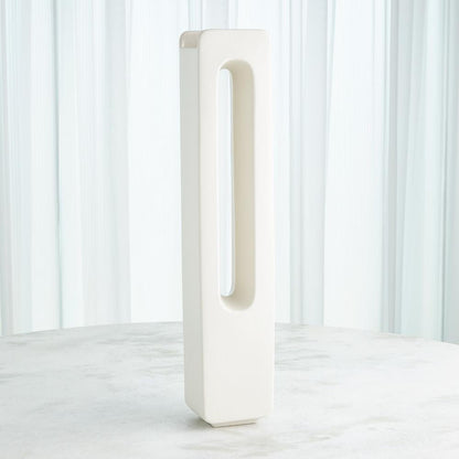 Global Views Rectangle Large White Vase