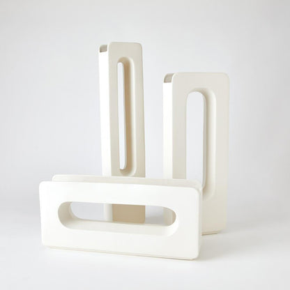 Global Views Rectangle Medium White Vase