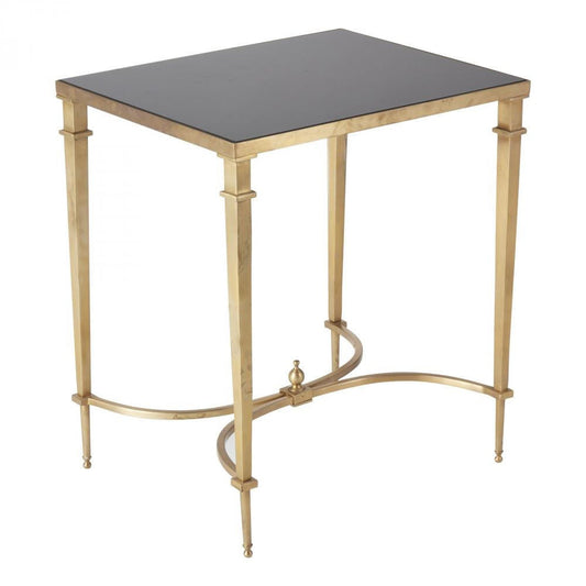 Global Views Rectangular French Square Leg Brass Table