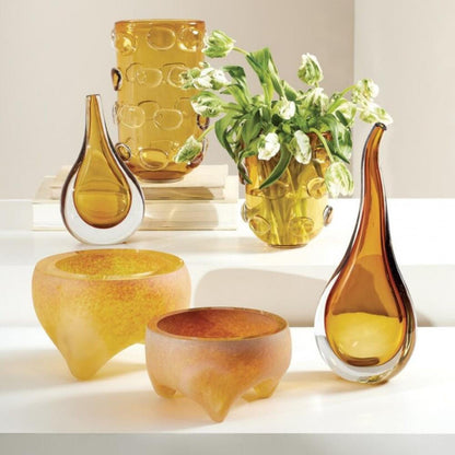 Global Views Rondelle Small Amber Vase