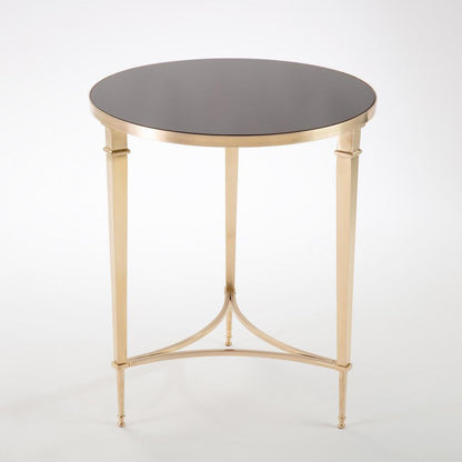 Global Views Round French Square Leg Brass Table