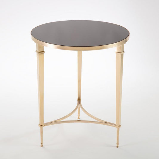 Global Views Round French Square Leg Brass Table