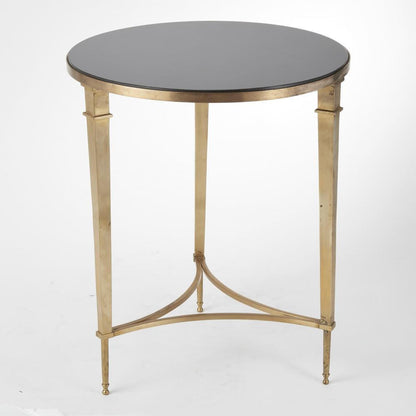Global Views Round French Square Leg Brass Table