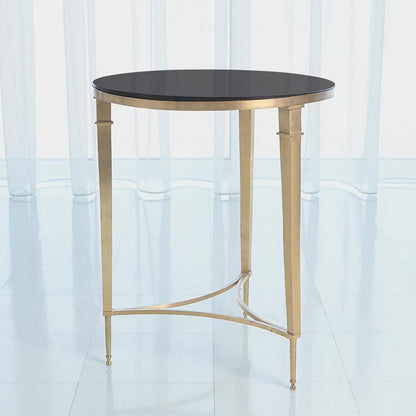 Global Views Round French Square Leg Brass Table