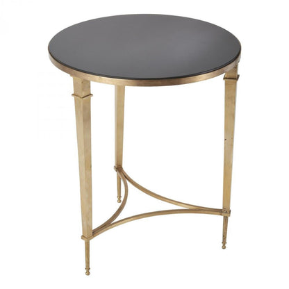 Global Views Round French Square Leg Brass Table