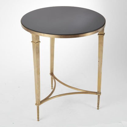 Global Views Round French Square Leg Brass Table