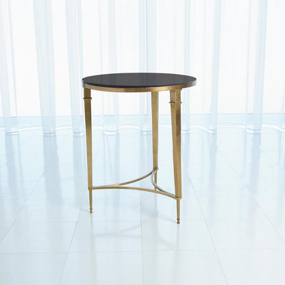 Global Views Round French Square Leg Brass Table