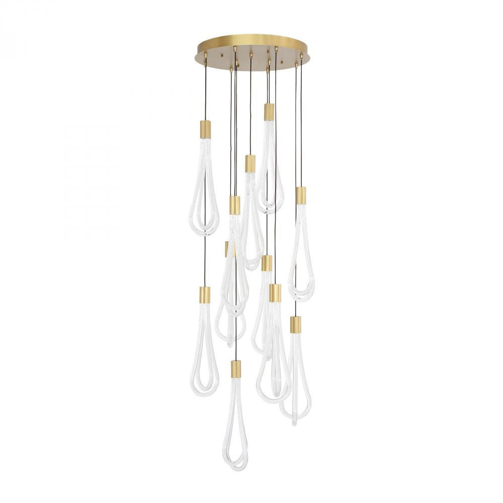 Global Views Round Layered Raindrop LED Chandelier