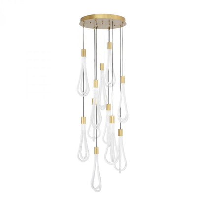Global Views Round Layered Raindrop LED Chandelier