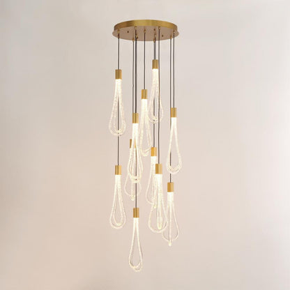 Global Views Round Layered Raindrop LED Chandelier