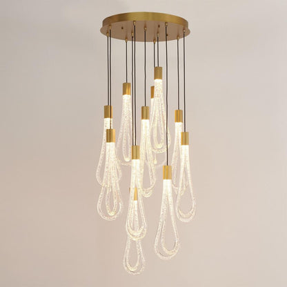 Global Views Round Layered Raindrop LED Chandelier