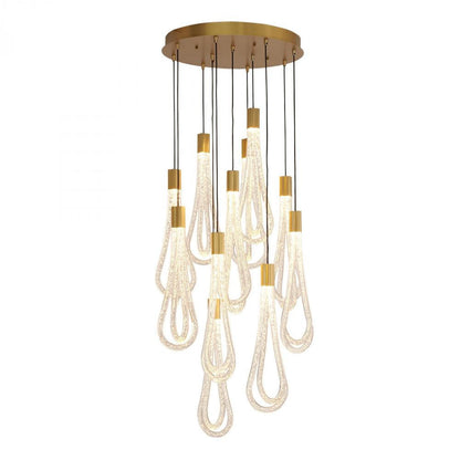 Global Views Round Layered Raindrop LED Chandelier