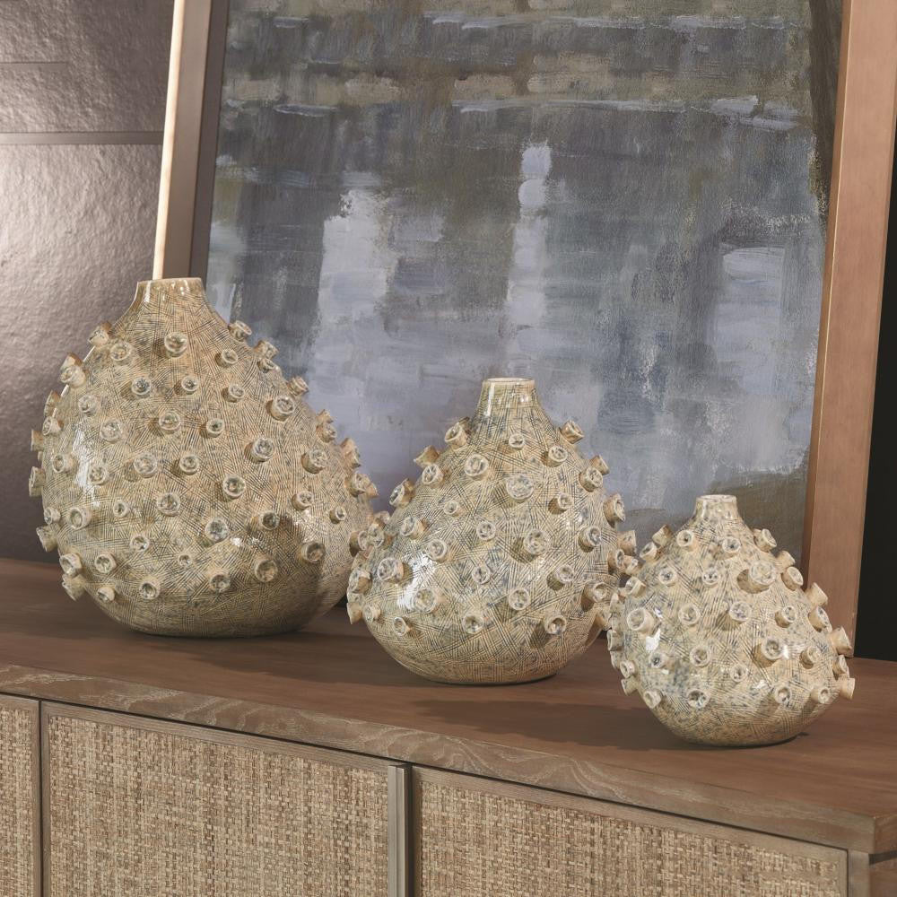 Global Views Sea Coral Medium Blue/Green Vase