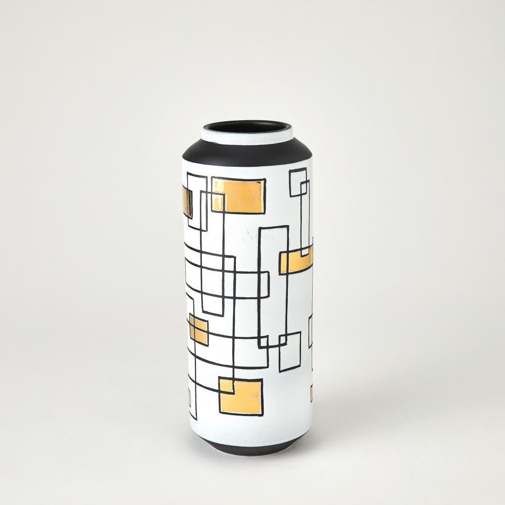 Global Views Sgraffito Large Ceramic Vase