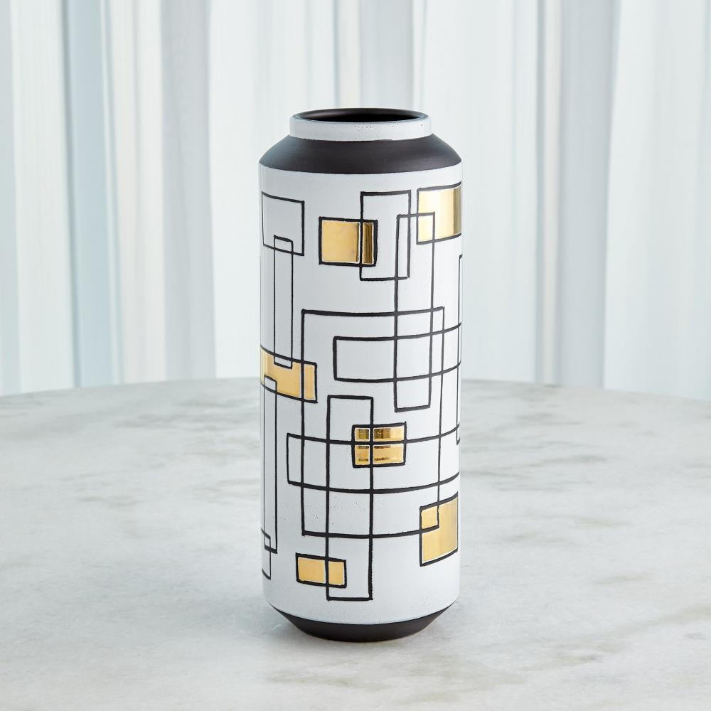 Global Views Sgraffito Large Ceramic Vase