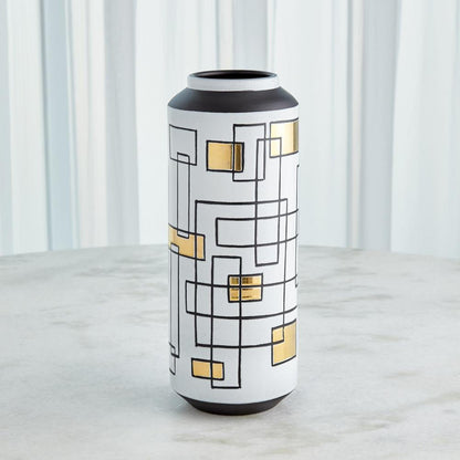 Global Views Sgraffito Large Ceramic Vase
