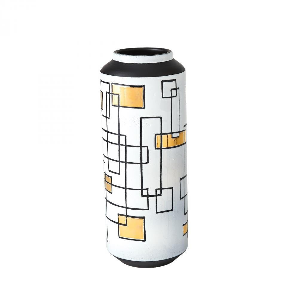 Global Views Sgraffito Large Ceramic Vase