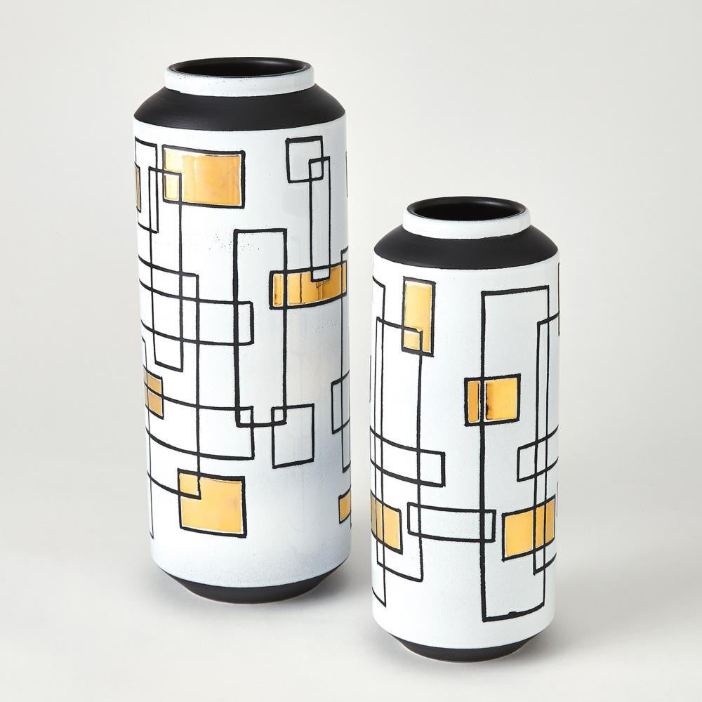 Global Views Sgraffito Small Ceramic Vase
