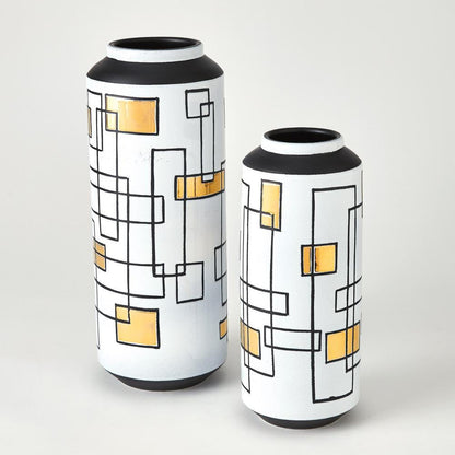 Global Views Sgraffito Small Ceramic Vase