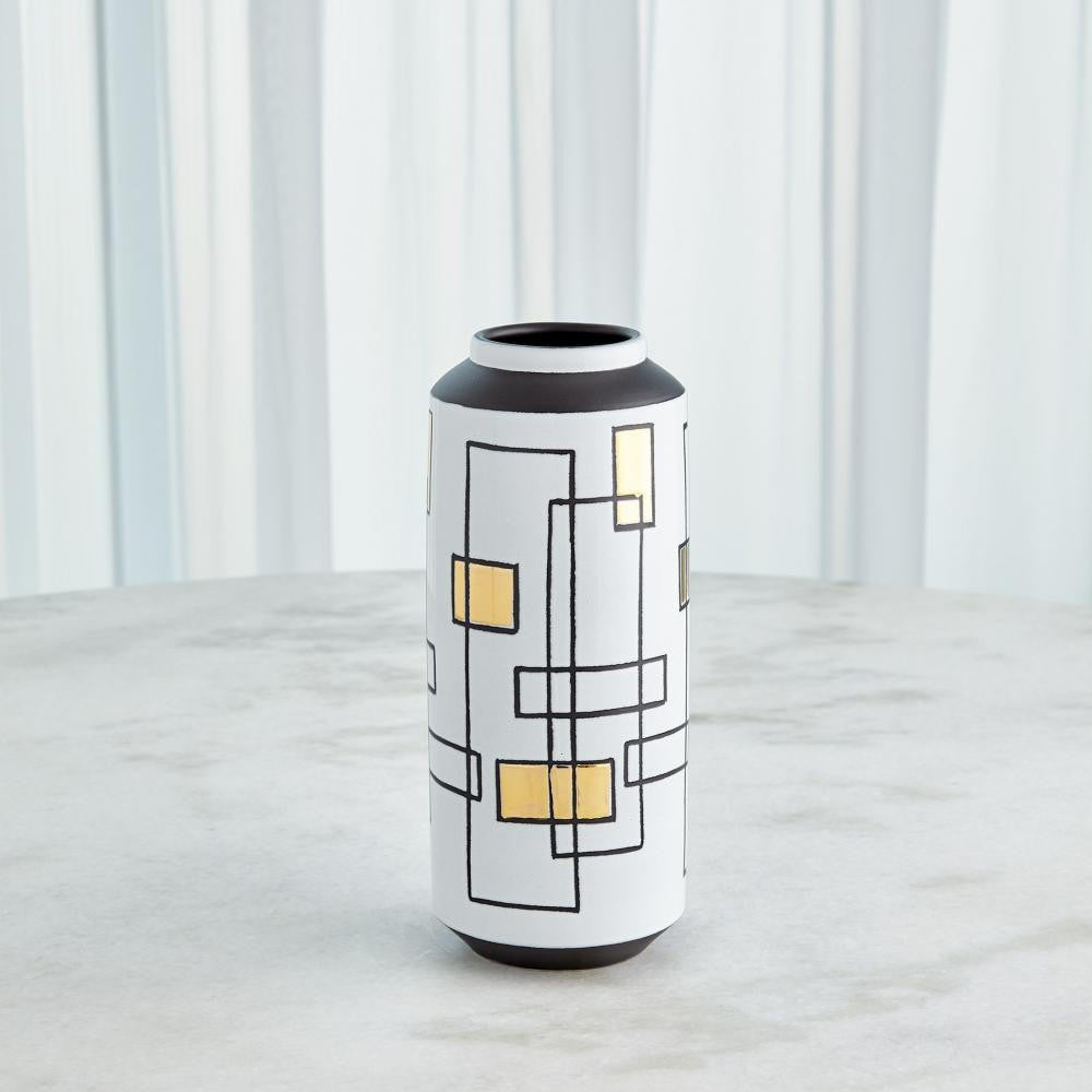 Global Views Sgraffito Small Ceramic Vase