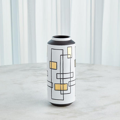 Global Views Sgraffito Small Ceramic Vase