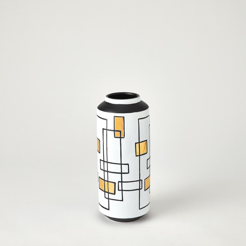 Global Views Sgraffito Small Ceramic Vase
