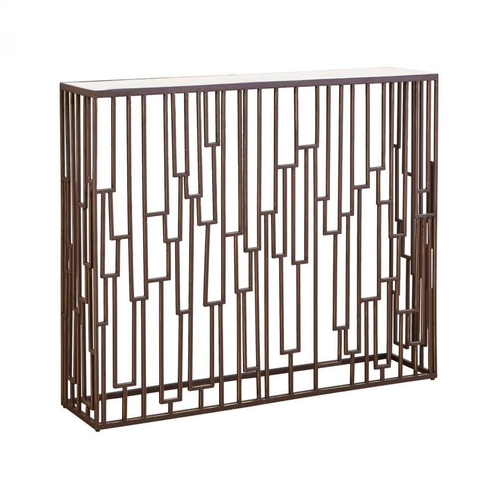 Global Views Shingle Hall White Marble Console