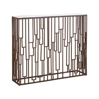 Global Views Shingle Hall White Marble Console
