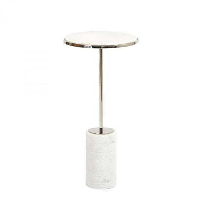 Global Views Short Cored Marble Nickel Table