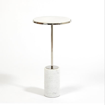 Global Views Short Cored Marble Nickel Table